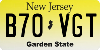 NJ license plate B70VGT