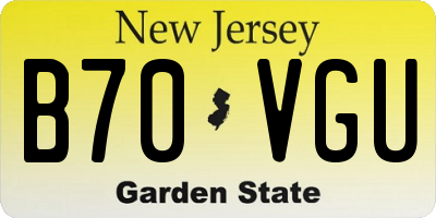 NJ license plate B70VGU
