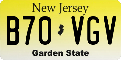 NJ license plate B70VGV