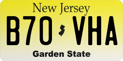 NJ license plate B70VHA
