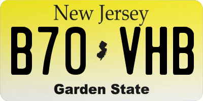 NJ license plate B70VHB