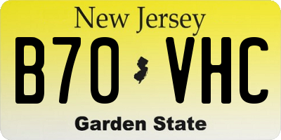 NJ license plate B70VHC