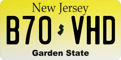 NJ license plate B70VHD
