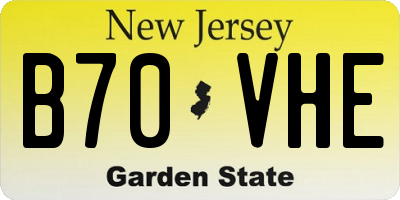 NJ license plate B70VHE