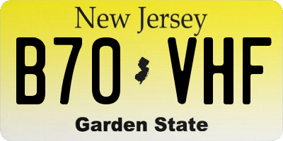 NJ license plate B70VHF