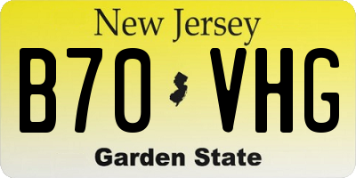 NJ license plate B70VHG