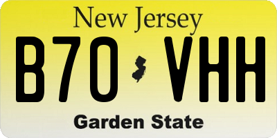 NJ license plate B70VHH
