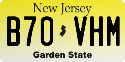 NJ license plate B70VHM