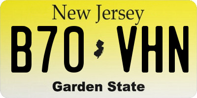 NJ license plate B70VHN
