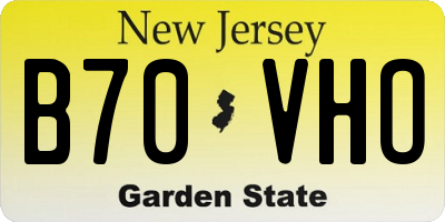 NJ license plate B70VHO