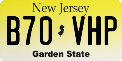 NJ license plate B70VHP
