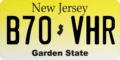 NJ license plate B70VHR