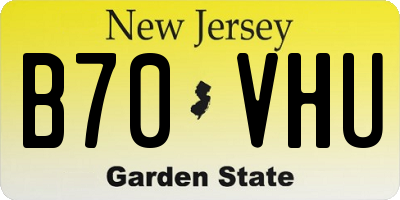 NJ license plate B70VHU