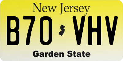 NJ license plate B70VHV