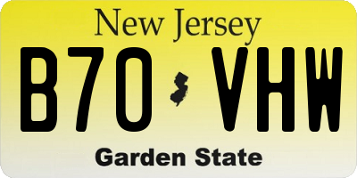 NJ license plate B70VHW
