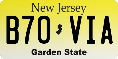 NJ license plate B70VIA