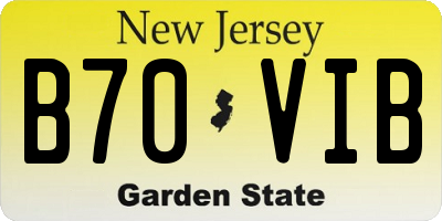 NJ license plate B70VIB