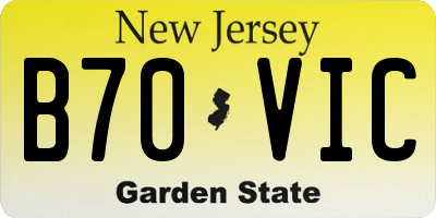 NJ license plate B70VIC