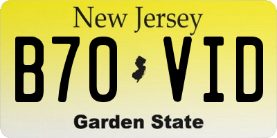 NJ license plate B70VID