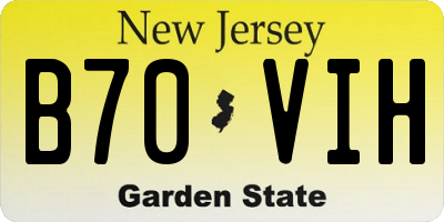 NJ license plate B70VIH