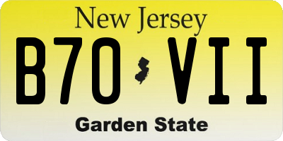 NJ license plate B70VII