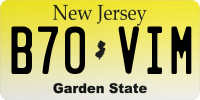 NJ license plate B70VIM