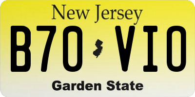 NJ license plate B70VIO