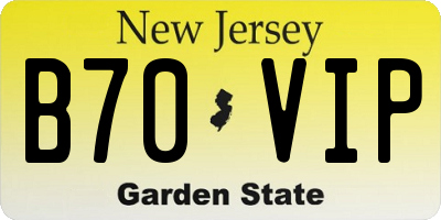 NJ license plate B70VIP