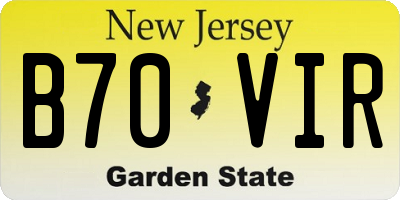 NJ license plate B70VIR