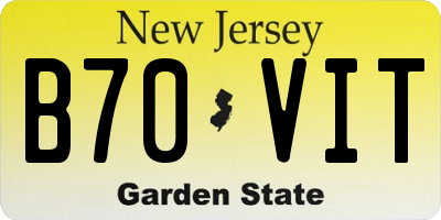 NJ license plate B70VIT