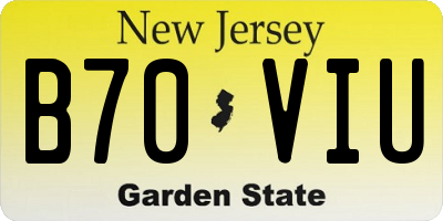 NJ license plate B70VIU
