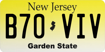 NJ license plate B70VIV