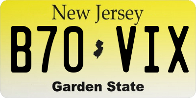 NJ license plate B70VIX