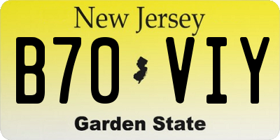 NJ license plate B70VIY