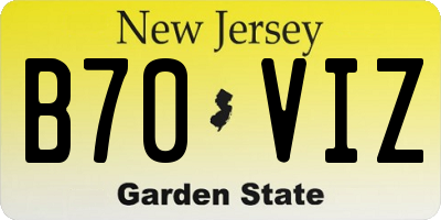 NJ license plate B70VIZ