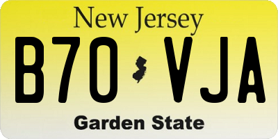 NJ license plate B70VJA