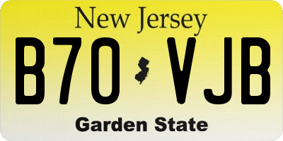 NJ license plate B70VJB