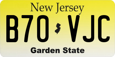 NJ license plate B70VJC