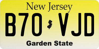 NJ license plate B70VJD