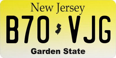NJ license plate B70VJG