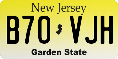 NJ license plate B70VJH