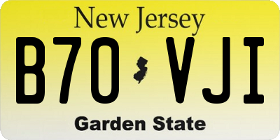 NJ license plate B70VJI