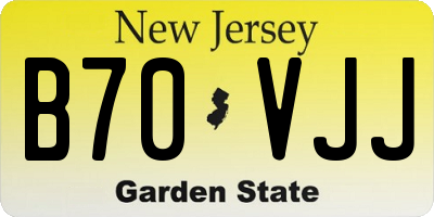 NJ license plate B70VJJ