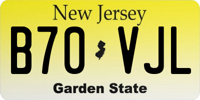 NJ license plate B70VJL