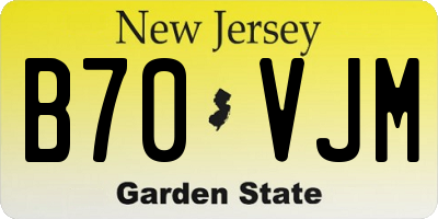 NJ license plate B70VJM