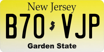 NJ license plate B70VJP