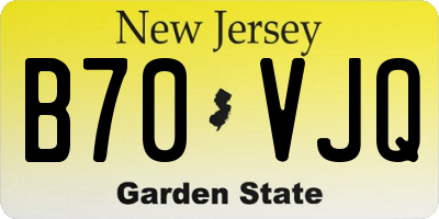 NJ license plate B70VJQ