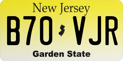 NJ license plate B70VJR