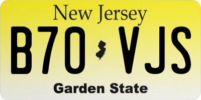 NJ license plate B70VJS