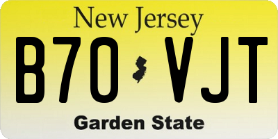 NJ license plate B70VJT